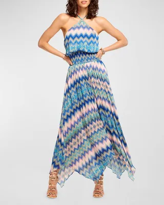Chevron Giana Handkerchief Midi Dress