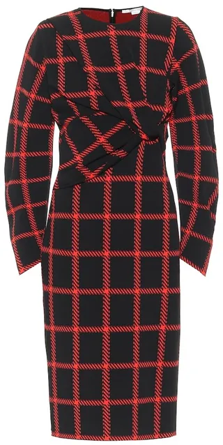 Checked midi dress