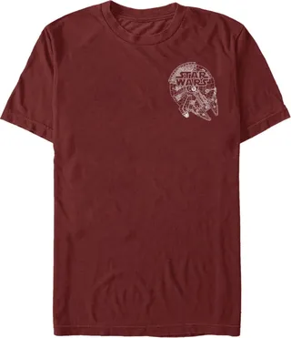 Fifth Sun Star Wars Men's Logo On Millenium Falcon Short Sleeve T-Shirt
