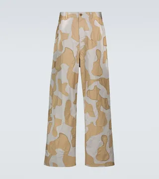Wide-leg camouflage pants