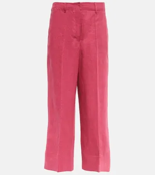 Rebecca linen cropped linen pants