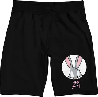 Looney Tunes Bugs Bunny Men's Black Graphic Sleep Shorts-Medium