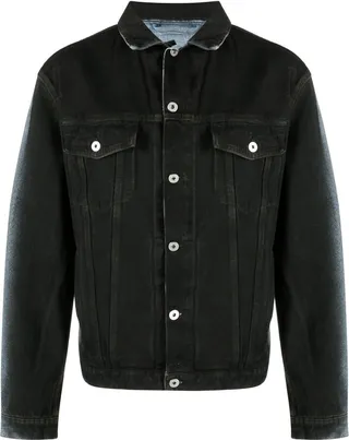 Gradient-Effect Regular Denim Jacket