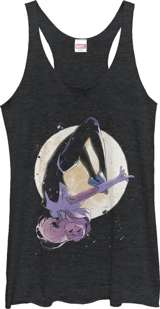 Women's Marvel Spider-Gwen Moon Racerback Tank Top - Black Heather - Medium