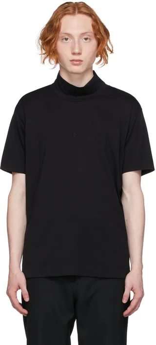 Givenchy Black Funnel Neck 4G T-Shirt