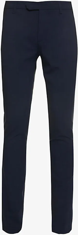 Mens Blu Slip-pocket Tapered-leg Regular-fit Stretch-wool Chino Trousers