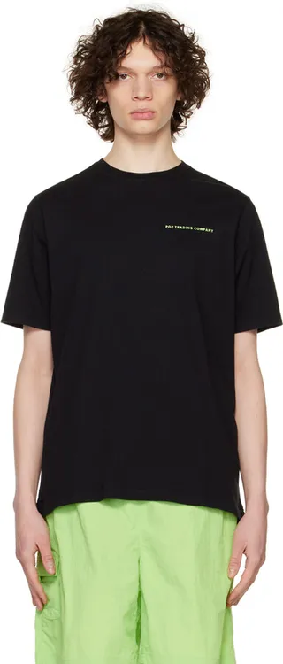 Pop Trading Company Black Printed T-Shirt
