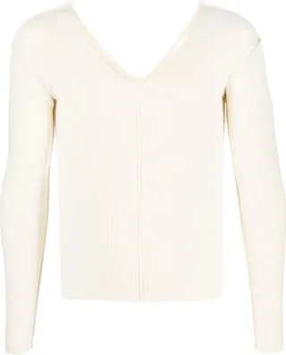 V-neck cashmere-blend sweater
