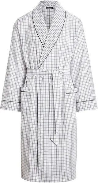 Plaid Cotton Oxford Robe