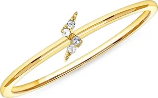 14K Yellow Gold Diamond Lightning Bolt Stackable Ring - 0.14 ctw.