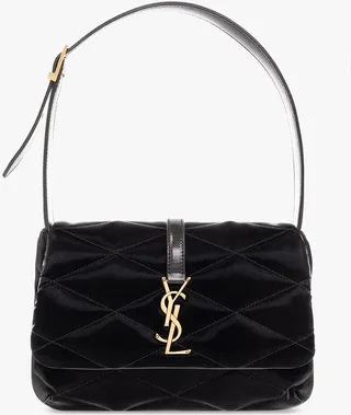 Saint Laurent Logo Plaque Quilted Shoulder Bag