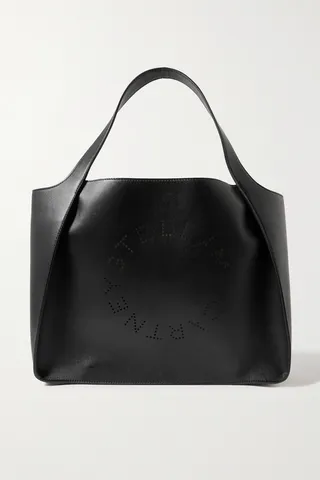 Stella McCartney - + Net Sustain Medium Perforated Vegetarian Leather Tote - Black