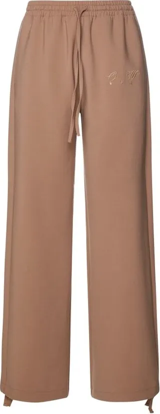 Off-White High Waist Straight Leg Trousers
