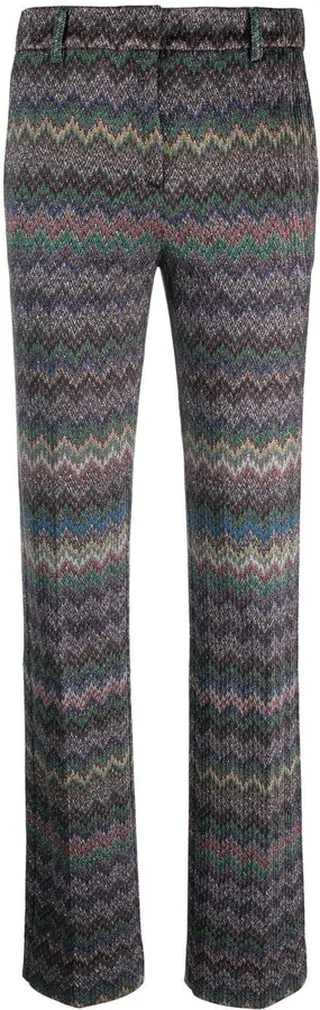 Zig-Zag Straight-Leg Trousers
