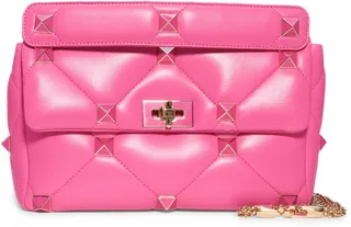 Enameled Roman Stud Leather Bag