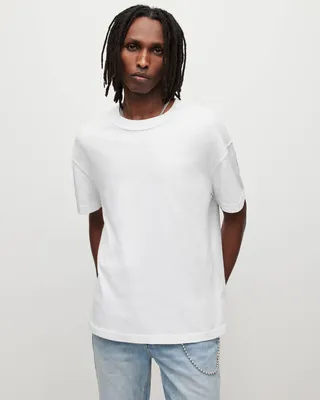 Isac Oversized Crew T-Shirt - Optic White