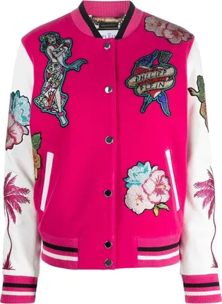 Hawaii-print bomber jacket