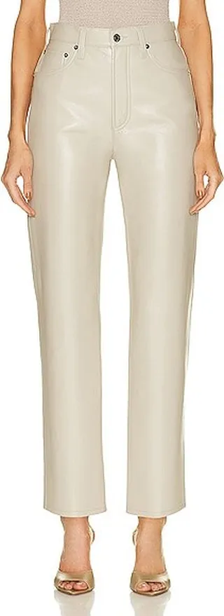 AGOLDE Recycled Leather 90's Pinch Waist in Taupe