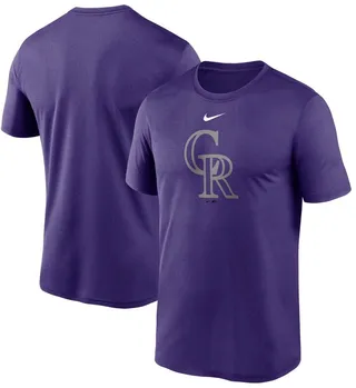 Men's Purple Colorado Rockies Large Logo Legend Performance T-shirt