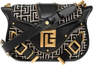 Balmain Jaquard Monogram Blaze Shoulder Bag