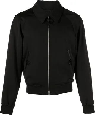 Black Zip-Up Bomber Jacket