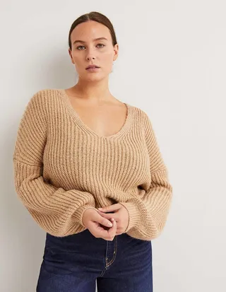 Chunky Fluffy V-Neck Sweater