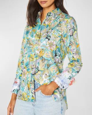 Priscilla Floral-Print Button-Down Shirt