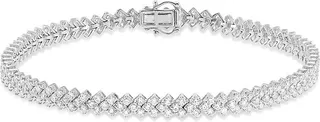14K White Gold & 3.0 TCW Lab Grown Diamond Tennis Bracelet