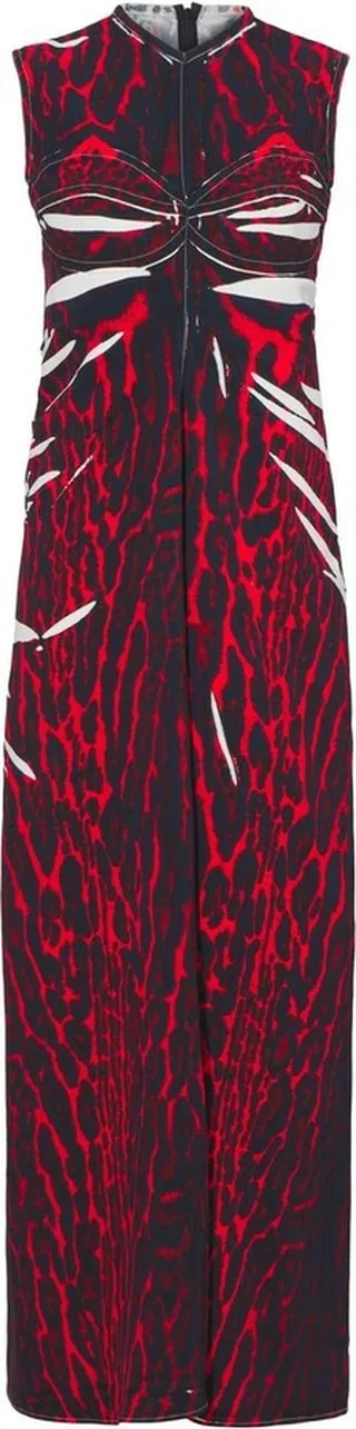 Abstract-Print Ruched Dress