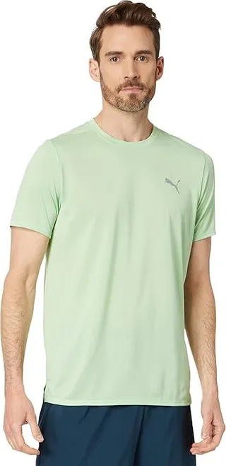 PUMA Run Favorite Heather Short Sleeve Tee (Light Mint) Men's Clothing