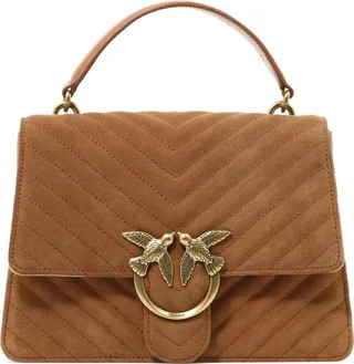 Pinko Love Logo Plaque Quilted Shoulder Bag