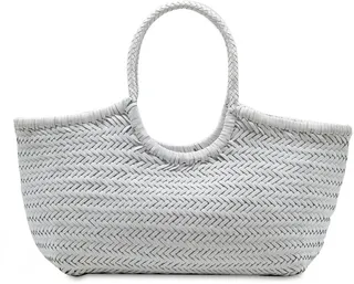 Big Nantucket woven leather basket bag
