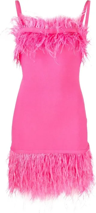 Feather-Trim Minidress