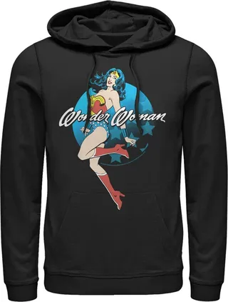 Men's Justice League Circle Stars Portrait Sweatshirt - Black - 2X Large