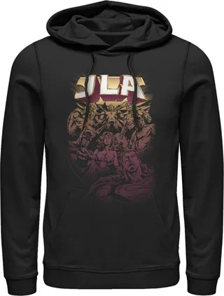 Men's Justice League JLA Superheroes Pull Over Hoodie - Black - 2X Large
