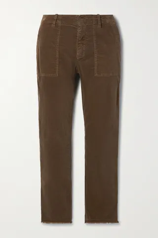 Nili Lotan - Jenna Cropped Cotton-blend Corduroy Slim-leg Pants - Brown
