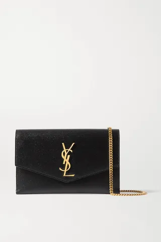 SAINT LAURENT - Uptown Textured-leather Shoulder Bag - Black