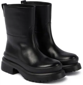 Roman Stud leather platform ankle boots