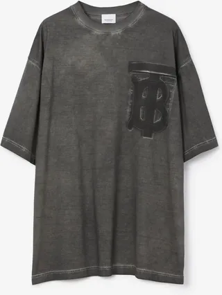 Burberry Monogram Motif Cotton Oversized T-shirt Size: L