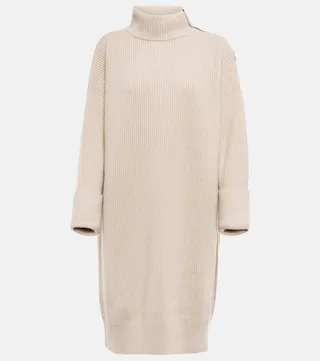 Embellished cashmere sweater dress