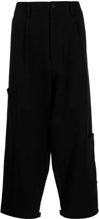 Drop-Crotch Wide-Leg Trousers