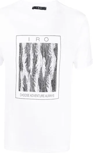 graphic-print linen T-shirt