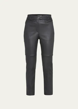 Napa Leather Skinny-Leg Trousers