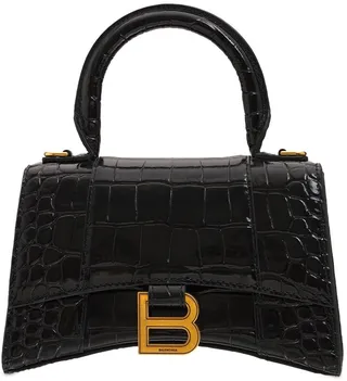Xs Hourglass Croc Embossed Leather Bag
