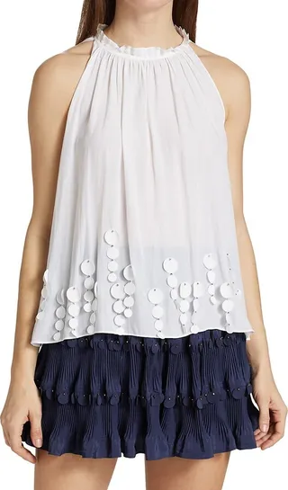 Tai Appliqué Halter Top