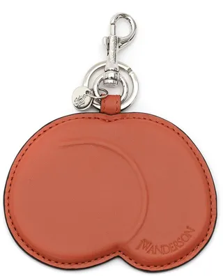Peach leather keyring