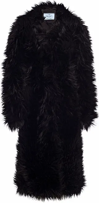 Single-Breasted Faux-Fur Coat