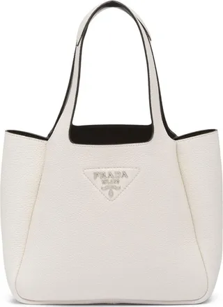 Pebbled Logo-Plaque Tote Bag
