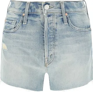 Mother Distressed Frayed Edge Denim Shorts