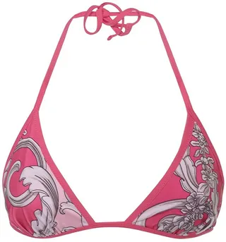 Barocco print stretch jersey bikini top